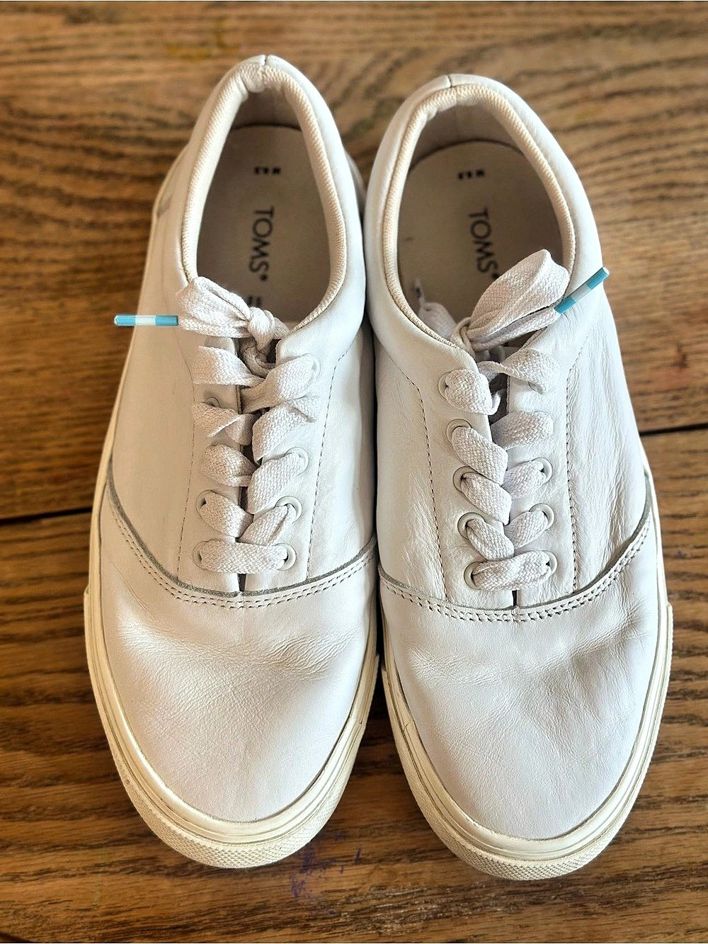 TOMS Alpargata Recycled Leather White Leather Sneakers US 8.5